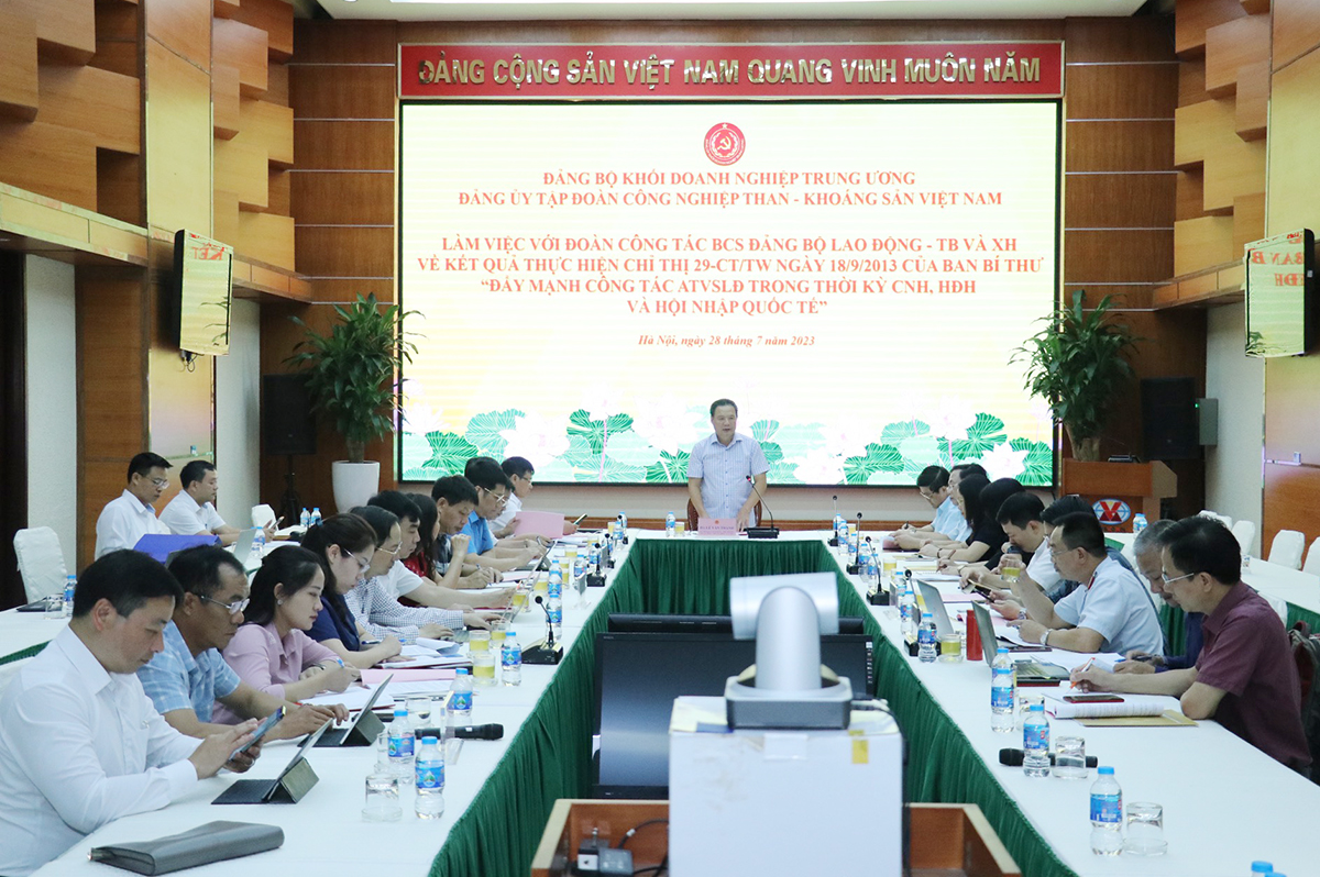 Kiểm tra kết quả thực hiện Chỉ thị số 29-CT/TW tại Tập đoàn Than – Khoáng sản Việt Nam